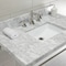 Fauceture KVPB3622M8SQ6 36" Console Sink with Brass Legs (8-Inch, 3 Hole), Marble White/Polished Nickel KVPB3622M8SQ6 - alternate 5